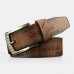 Men PU Leather 110CM Letter Pattern Casual Retro Hollow Pin Buckle Pants Belt