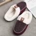 Men Lamb Wool Soft Sole Non  slip Plus Velvet Thicken Winter Warm Home Cotton Slippers