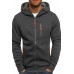 Men's Sports Fitness Leisure Jacquard Sweater Cardigan Hooded Jacket