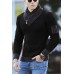 Men's Scarf Sweater Knitting Joint Long-sleeved Sweater