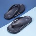 Men Lightweight Soft Sole Pure Color Indoor Flip Flops Casual Platform Slippers