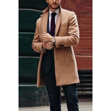 Men's Mid-length Long-sleeved Woolen Coat