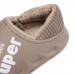 Men PU Leather Waterproof Non  slip Elastic Shoe Mouth Design Soft Warm Home Cotton Slippers