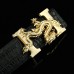 Men Faux Leather 135cm Fashion Personality Alligator Pattern Gold Dragon Decor Belt